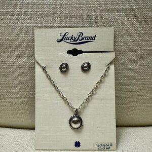Lucky Brand Silver-Tone Necklace and Earring Set